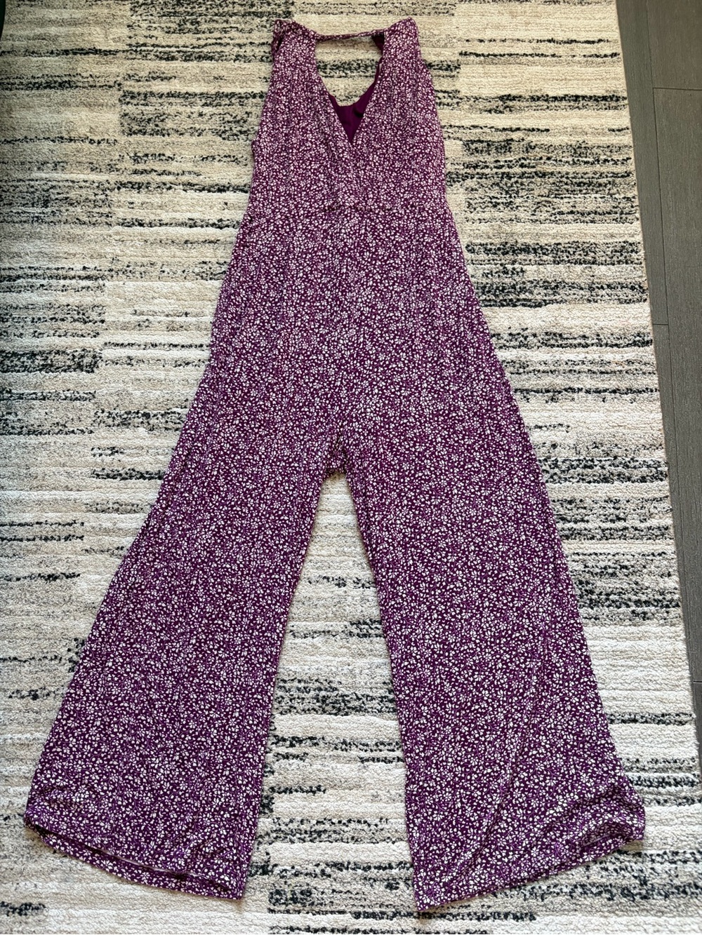 Maeve Plum Floral Wide-Leg Jumpsuit